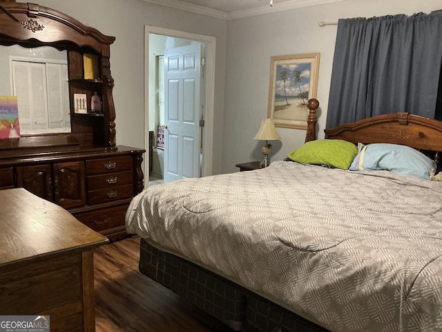 105 Tubb Rd, Chickamauga, GA 30707 - bedroom featuring crown molding and dark wood-style floors
