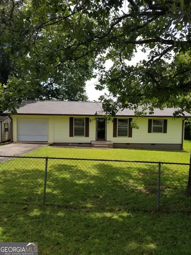 6617 18th St SW, Lanett, AL 36863 - ranch-style house featuring a garage, driveway, and crawl space