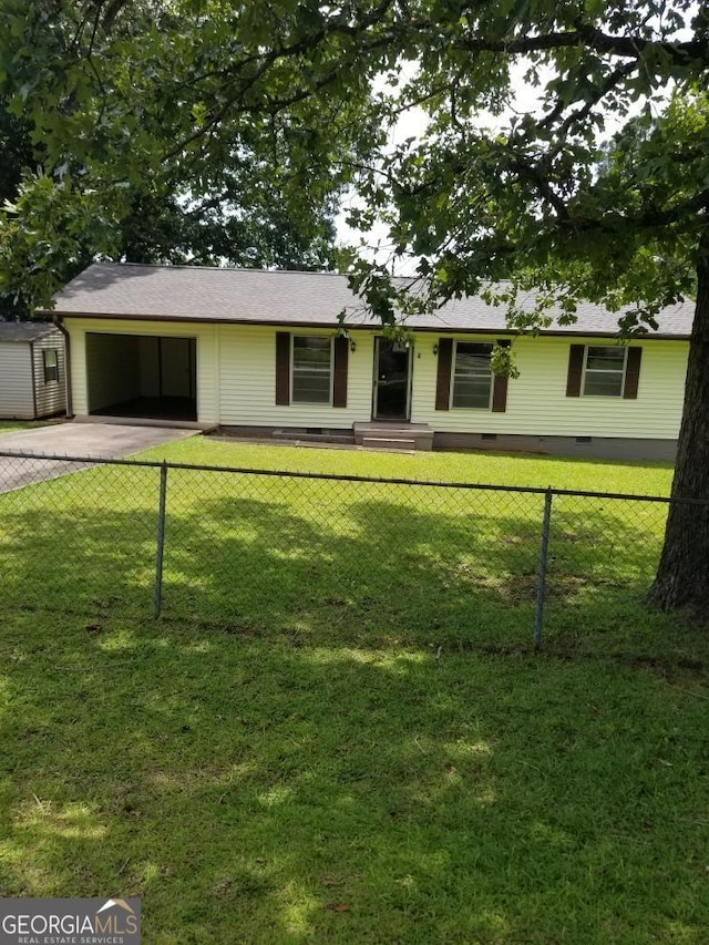 6617 18th St SW, Lanett, AL 36863 - ranch-style home with concrete driveway, crawl space, and an attached garage