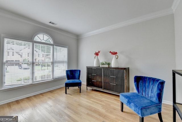 1868 Birch Briar Bnd, Lawrenceville, GA 30043 - sitting room with ornamental molding and wood finished floors
