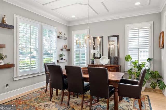 127 Oak Ln, Decatur, GA 30030 - dining area with healthy amount of natural light, ornamental molding, light wood finished floors, and recessed lighting