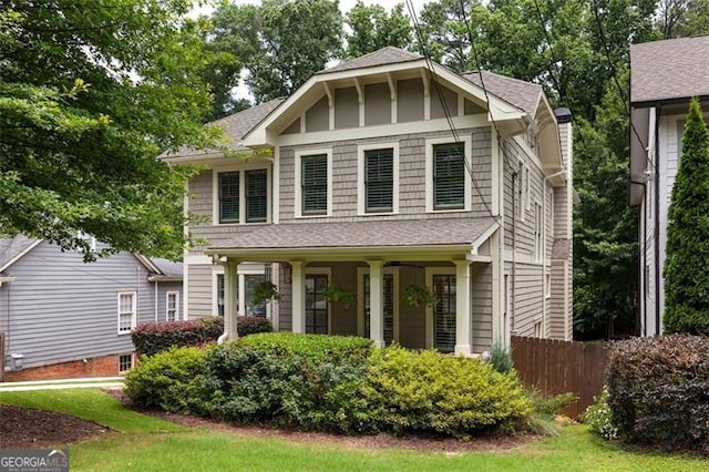 127 Oak Ln, Decatur, GA 30030 - view of front of property featuring a shingled roof and covered porch