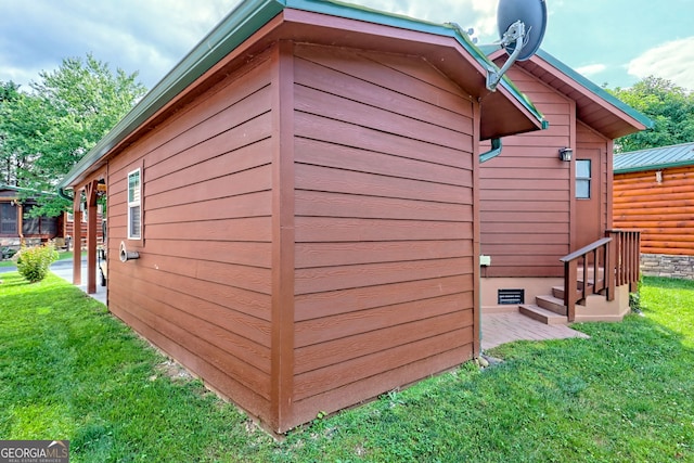 77 Falls View Dr, Dillard, GA 30537 - view of property exterior with a yard and crawl space