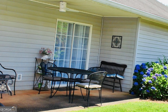 2887 Florence Dr, Gainesville, GA 30504 - view of patio / terrace featuring ceiling fan and outdoor dining area