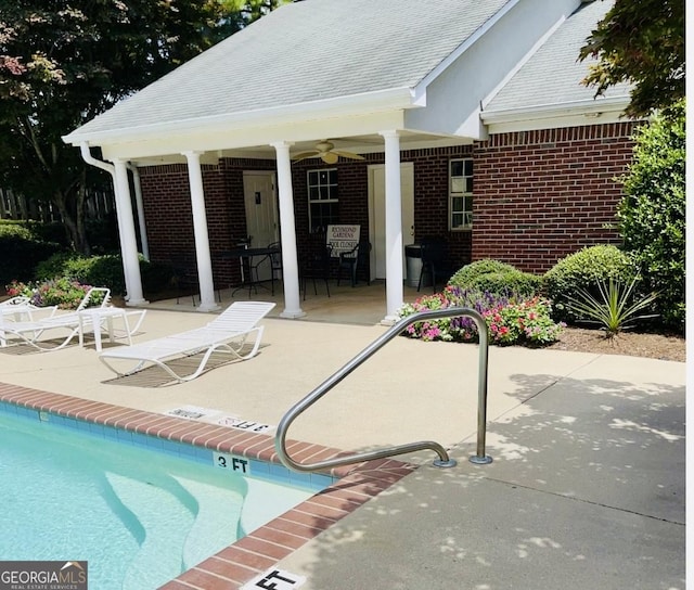 2887 Florence Dr, Gainesville, GA 30504 - community pool with a patio area and ceiling fan