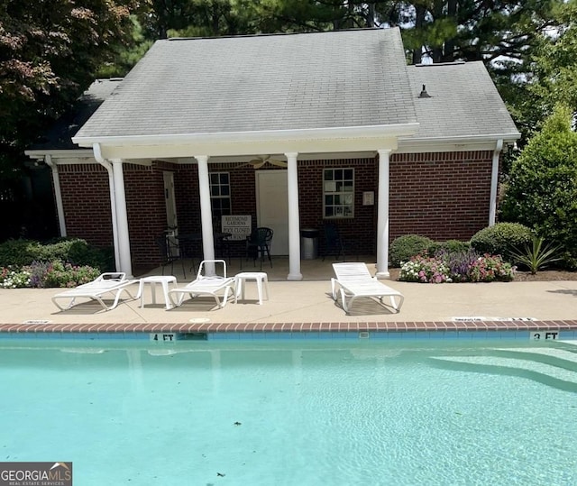 2887 Florence Dr, Gainesville, GA 30504 - swimming pool with an exterior structure, a patio area, and an outdoor structure