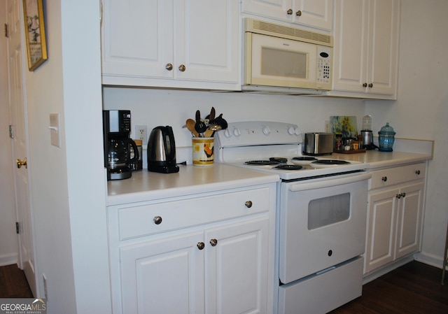 2887 Florence Dr, Gainesville, GA 30504 - kitchen with white appliances, light countertops, and white cabinetry