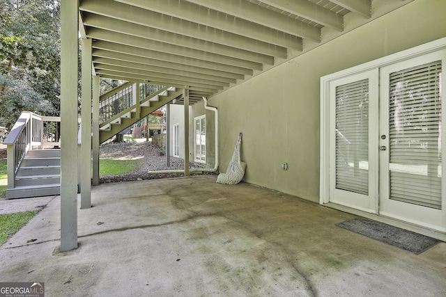 118 Whitfield Run, Peachtree City, GA 30269 - view of patio / terrace with stairway and an attached carport