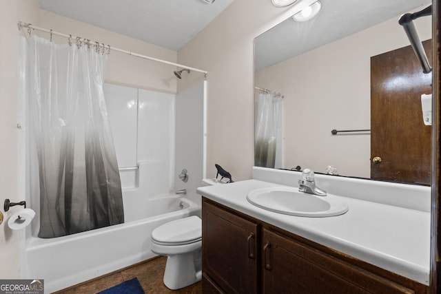 1290 Shadowlawn Dr NE, Conyers, GA 30012 - full bath with vanity and shower / tub combo with curtain