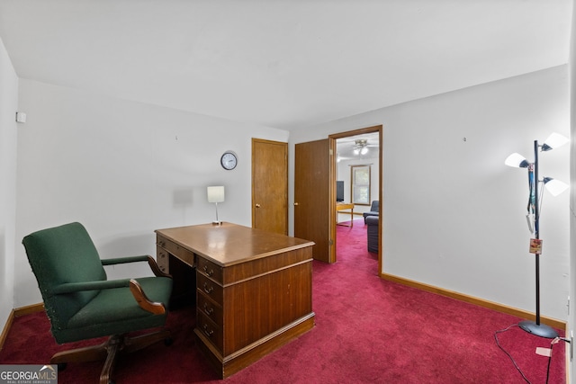 1290 Shadowlawn Dr NE, Conyers, GA 30012 - office space with dark colored carpet and ceiling fan
