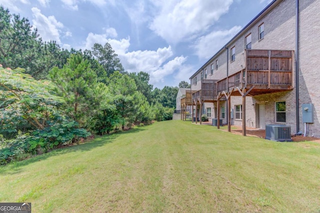 2005 Hamilton Creek Pkwy, Dacula, GA 30019 - view of green lawn featuring a wooden deck