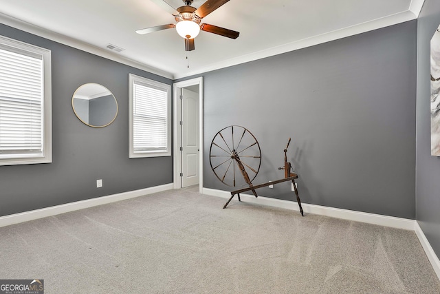 459 N Cove Dr, Newnan, GA 30263 - carpeted empty room featuring a ceiling fan and baseboards