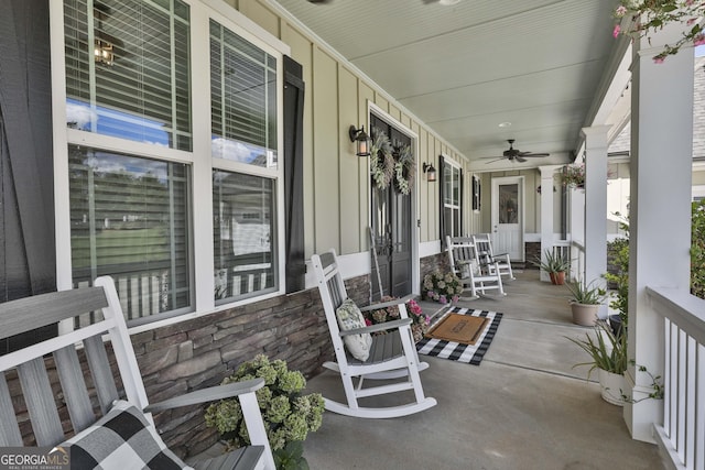 459 N Cove Dr, Newnan, GA 30263 - porch featuring ceiling fan