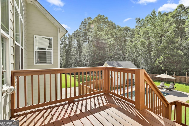 459 N Cove Dr, Newnan, GA 30263 - wooden deck with a patio area