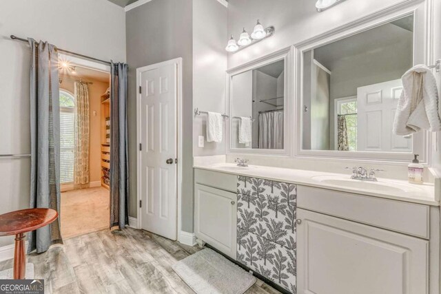 119 Creekside Vw, Hiram, GA 30141 - full bathroom featuring wood finished floors, plenty of natural light, and double vanity