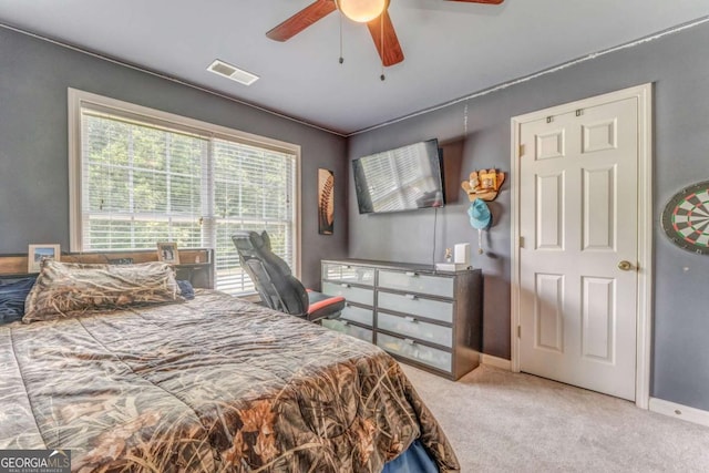 119 Creekside Vw, Hiram, GA 30141 - bedroom with carpet floors and ceiling fan