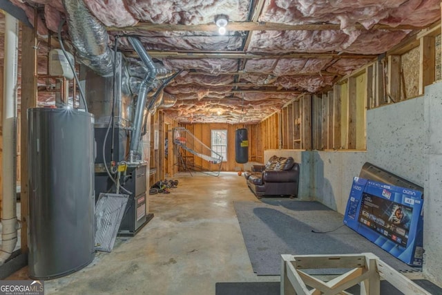 119 Creekside Vw, Hiram, GA 30141 - basement featuring water heater and heating unit