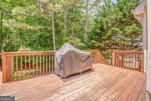 119 Creekside Vw, Hiram, GA 30141 - wooden terrace with a grill