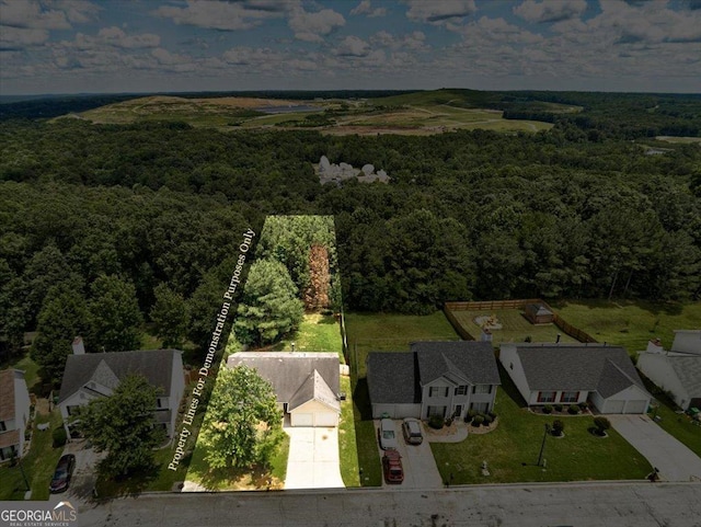 2898 Cedar Trace Dr, Ellenwood, GA 30294 - view of property location featuring a forest and property parcel outlined