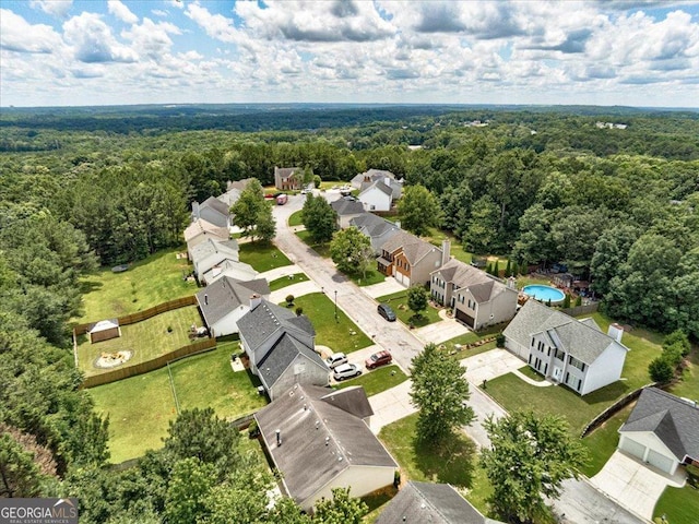 2898 Cedar Trace Dr, Ellenwood, GA 30294 - aerial perspective of suburban area featuring a heavily wooded area