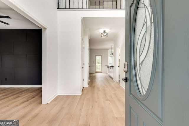 1226 Kelly Nelson Ct, Lawrenceville, GA 30043 - foyer featuring light wood-type flooring and a ceiling fan