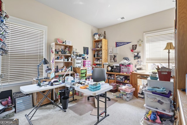 218 Ballymore Ln, Acworth, GA 30102 - office area featuring carpet flooring