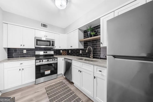3091 Colonial Way Unit E4, Chamblee, GA 30341 - kitchen featuring appliances with stainless steel finishes, white cabinetry, and tasteful backsplash