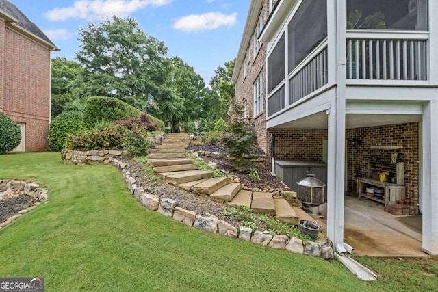 7615 Laurel Oak Dr, Suwanee, GA 30024 - view of grassy yard with a patio area
