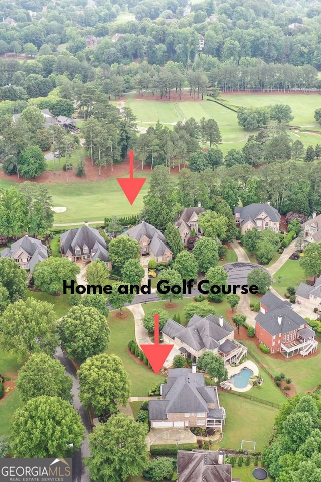 7615 Laurel Oak Dr, Suwanee, GA 30024 - aerial perspective of suburban area featuring a golf club