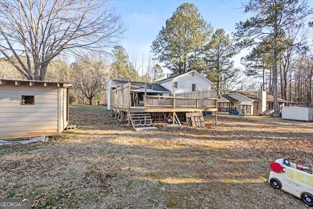 916 Marshall Fuller Rd, Dallas, GA 30157 - back of property featuring a wooden deck and a shed