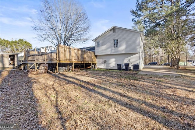 916 Marshall Fuller Rd, Dallas, GA 30157 - view of home's exterior with a central air condition unit and a deck