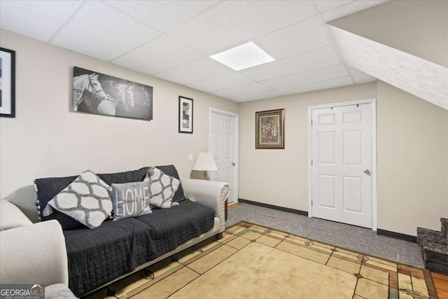 916 Marshall Fuller Rd, Dallas, GA 30157 - living area with a paneled ceiling and carpet flooring