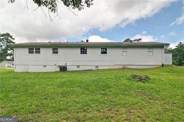 24 Echo Ridge Dr, Powder Springs, GA 30127 - back of house featuring crawl space and a lawn