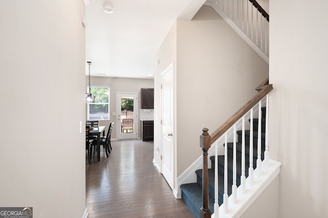 207 Cross Rd, Acworth, GA 30102 - entryway with stairway and hardwood / wood-style flooring
