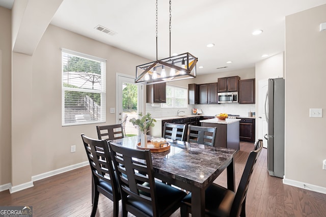 207 Cross Rd, Acworth, GA 30102 - dining space featuring dark wood-style floors and recessed lighting