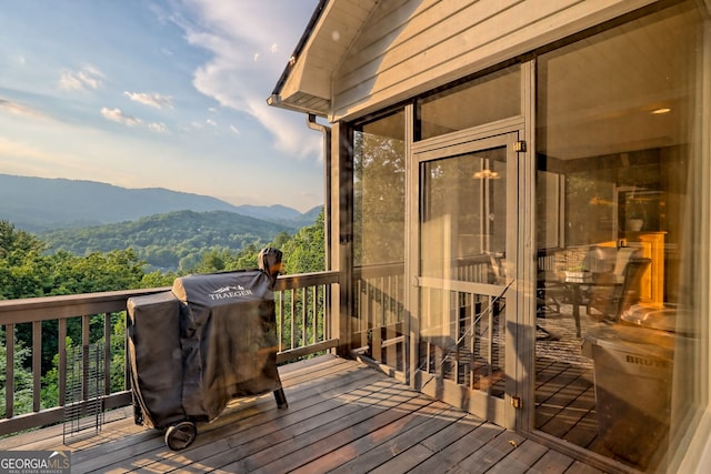 63 Maple Ridge Trl, Clayton, GA 30525 - deck with a grill and a mountain view