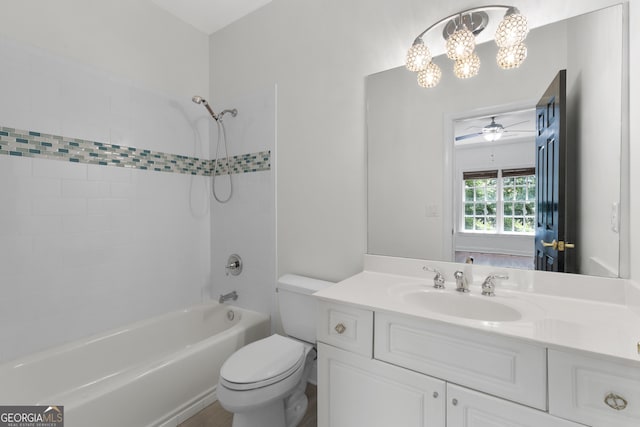 1650 Harvest Ln, Alpharetta, GA 30004 - bathroom featuring vanity, tub / shower combination, and a chandelier