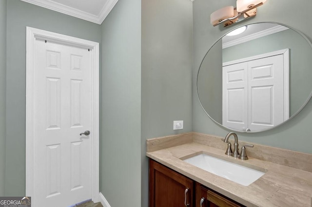 1875 Edgemont Ct, Cumming, GA 30041 - bathroom with ornamental molding and vanity
