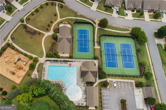 4636 SW Silver Oak Dr SW, Gainesville, GA 30504 - aerial view of property and surrounding area with a pool area