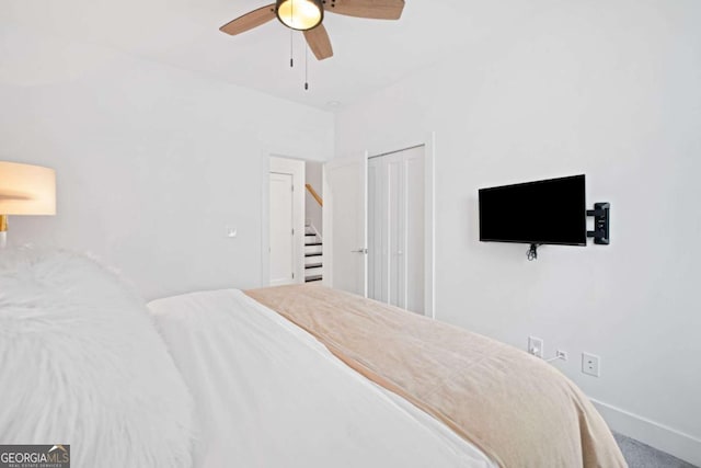 103 Marina Parc Dr, Waleska, GA 30183 - carpeted bedroom featuring ceiling fan and a closet