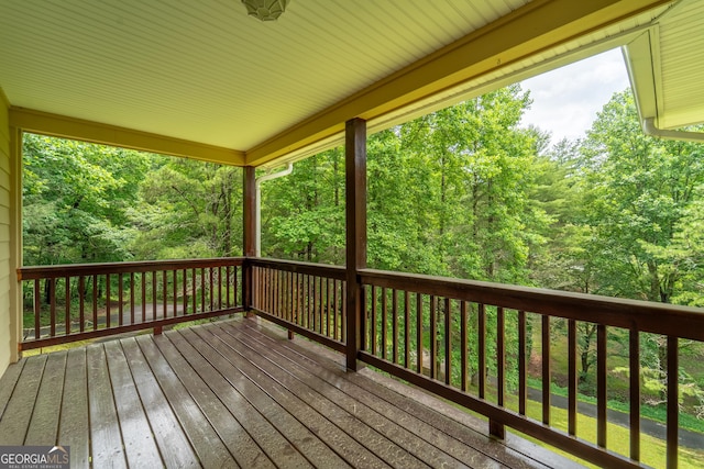 55 Cool Spring Ln, Clayton, GA 30525 - wooden deck featuring a forest view