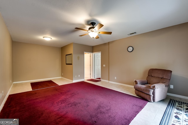 55 Cool Spring Ln, Clayton, GA 30525 - tiled living area featuring a ceiling fan and baseboards