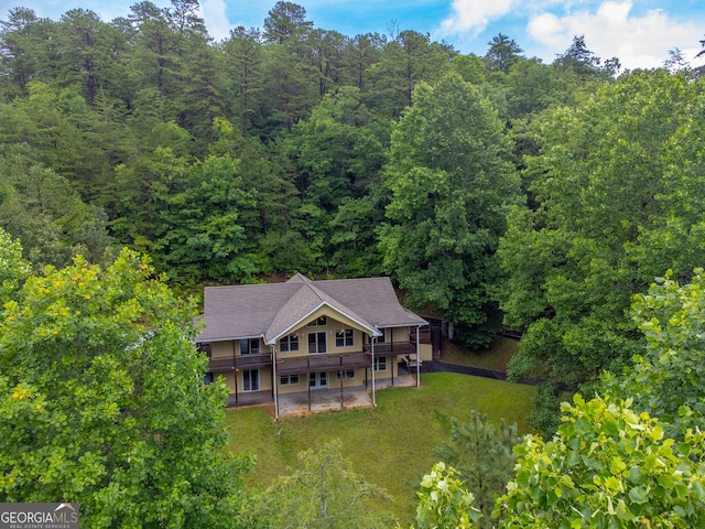55 Cool Spring Ln, Clayton, GA 30525 - view from above of property with a heavily wooded area
