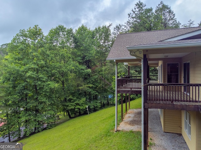 55 Cool Spring Ln, Clayton, GA 30525 - view of grassy yard with a deck and a patio