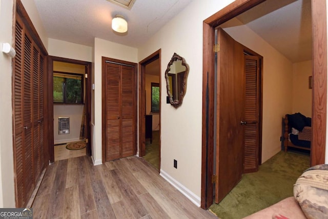 780 Watson Gap Rd, Mineral Bluff, GA 30559 - hallway with wood finished floors and heating unit