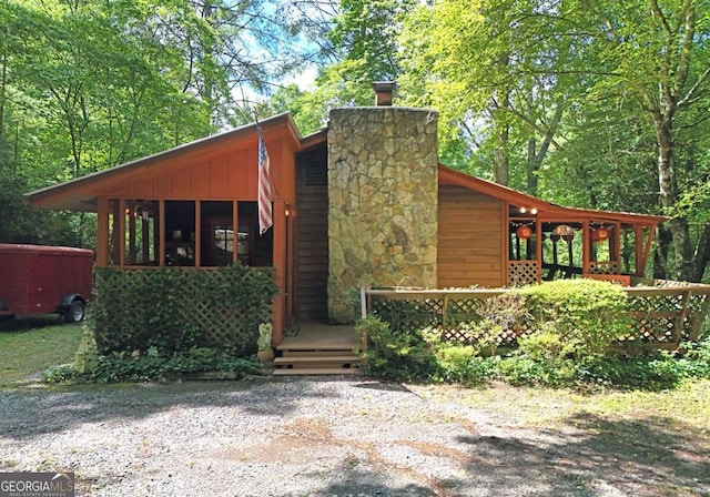 780 Watson Gap Rd, Mineral Bluff, GA 30559 - view of front of house featuring a chimney