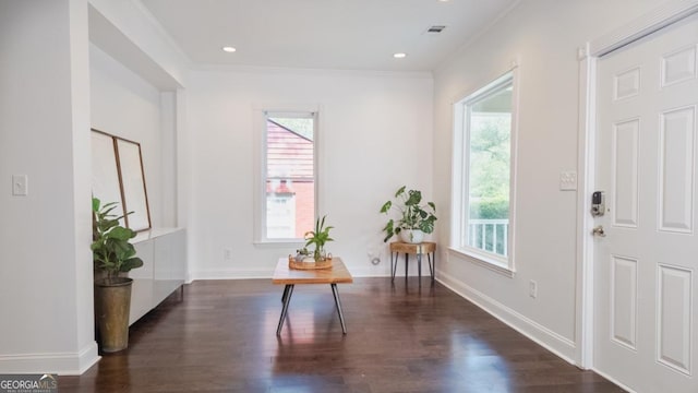 996 Palmetto Ave SW, Atlanta, GA 30314 - entrance foyer with plenty of natural light, wood finished floors, ornamental molding, and recessed lighting