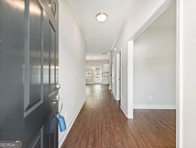 9701 Davis St, Braselton, GA 30517 - foyer with dark wood finished floors and crown molding