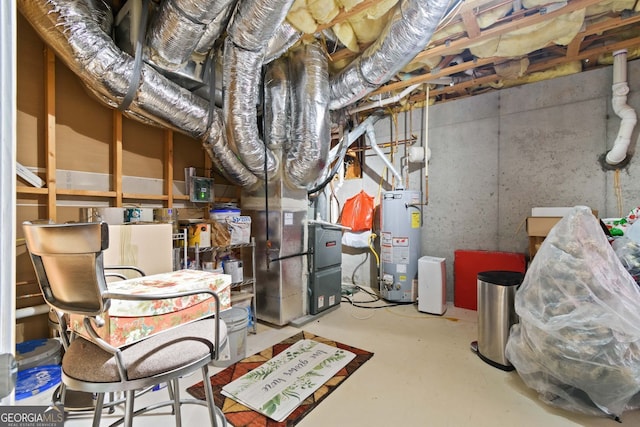 281 Hightower Lake Trl, Ball Ground, GA 30107 - unfinished basement with gas water heater