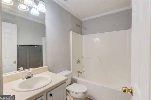 738 Baskins, Winder, GA 30680 - full bath featuring ornamental molding, vanity, and bathtub / shower combination